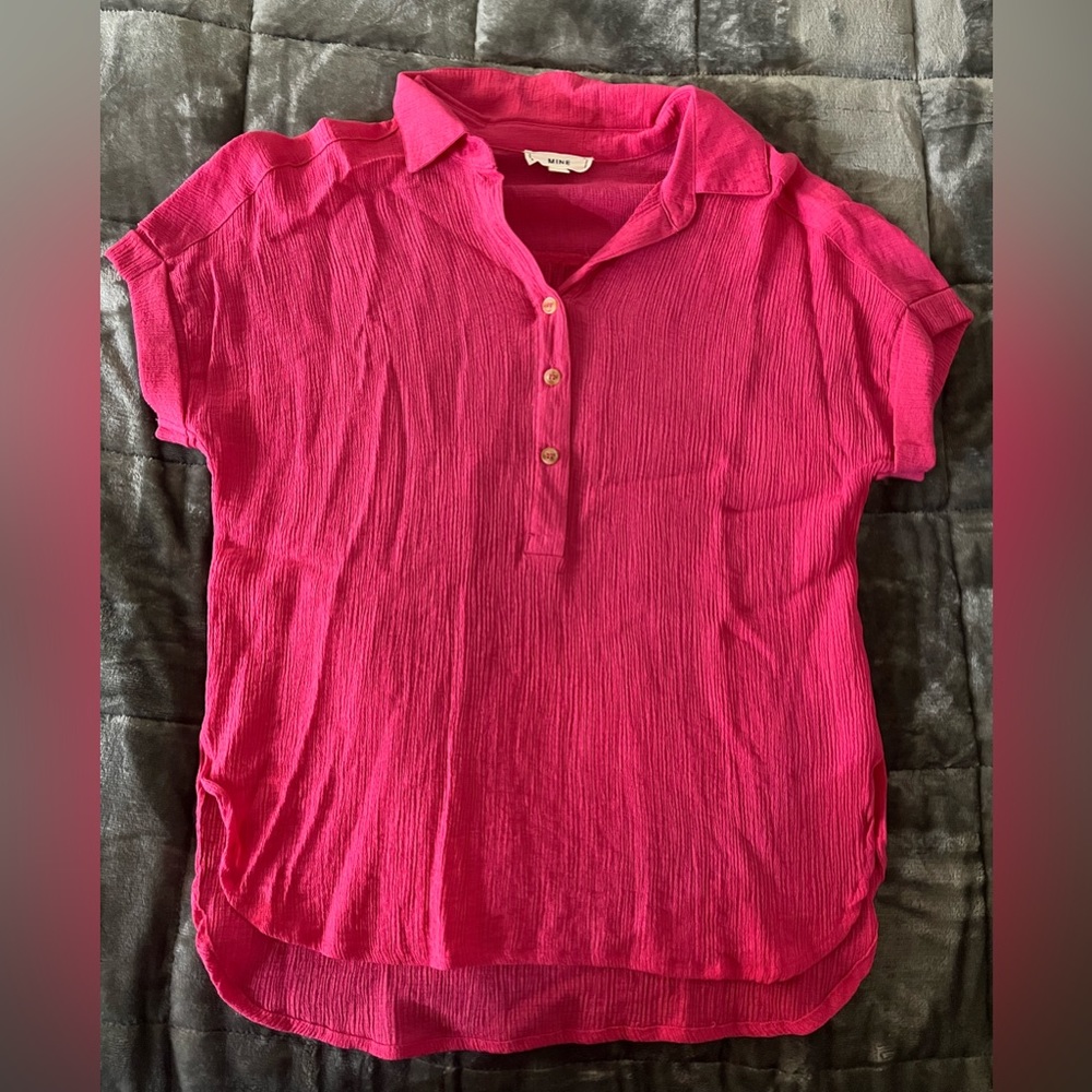 Mine pink short sleeve blouse